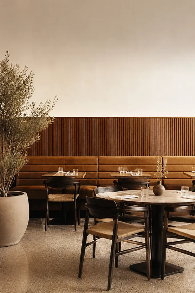 Contemporary restaurant interior photographed for commercial marketing.