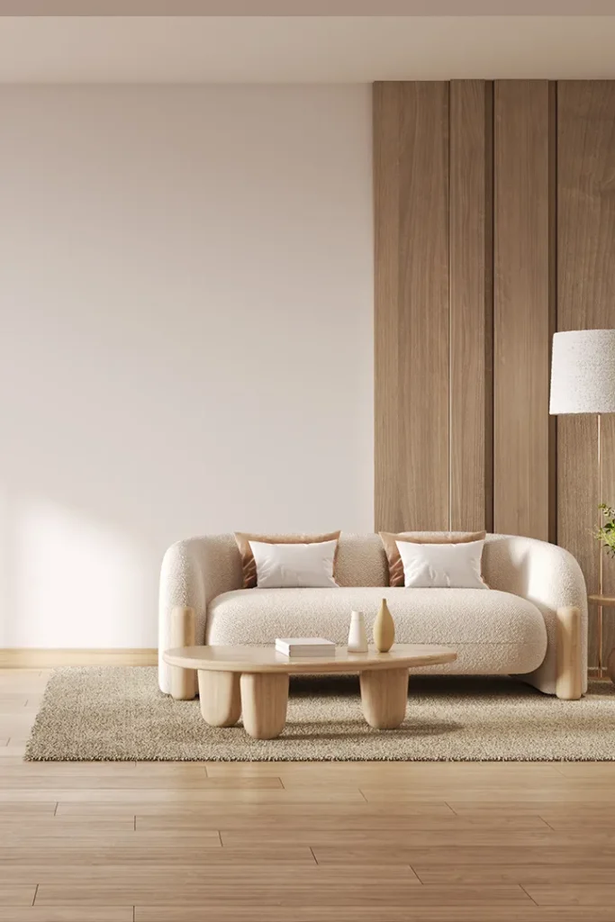 Modern luxury interior photographed with natural light and carefully styled furnishings.